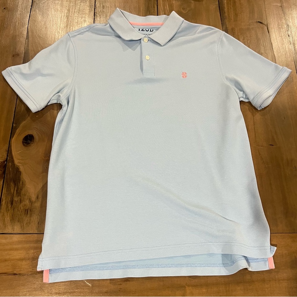 Izod Premium Advantage Men’s Short Sleeve Polo Shirt, Size Medium, Light Blue